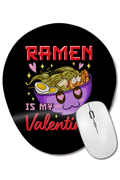 BASKI DÜNYASI Funny Ramen Is My Valentine Cute Anime Kawaii Mouse Pad oval cu...