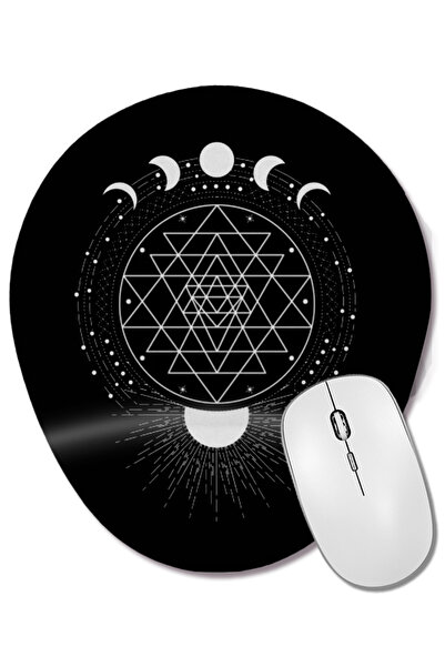BASKI DÜNYASI Sri Yantra Mandala Sri Yantra Sacred Geometry 01 Mouse Pad oval...