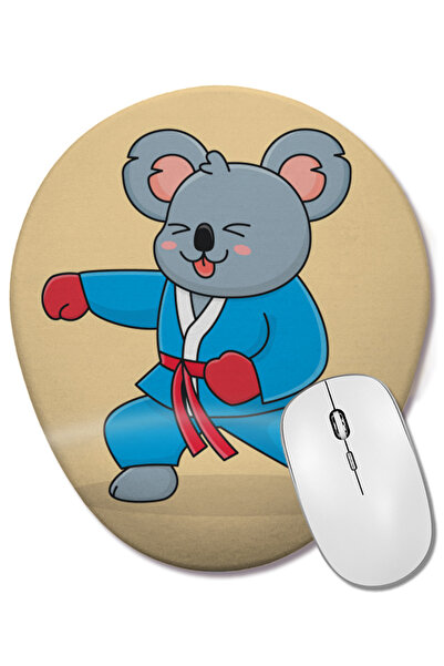 BASKI DÜNYASI Dabbing Koala Brazilian Jiu Jitsu Bjj Gift 03 Mouse Pad oval cu...