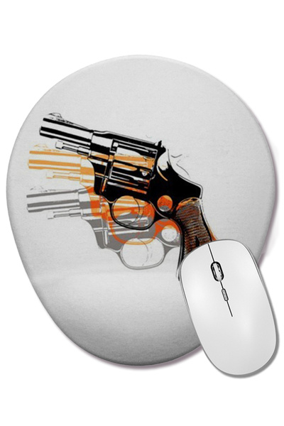 BASKI DÜNYASI Mouse Pad oval Magnum Guns cu suport pentru încheietura mâinii