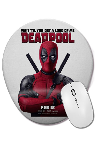 BASKI DÜNYASI Deadpool 02 Mouse Pad oval cu suport pentru încheietura mâinii