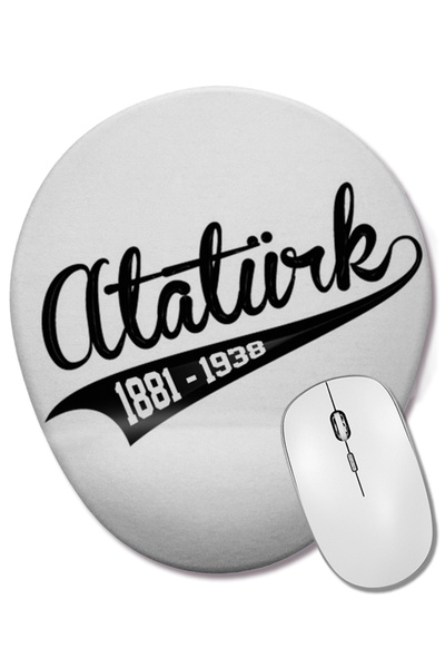 BASKI DÜNYASI Mouse Pad oval cu suport pentru încheietura mâinii, scris de mâ...