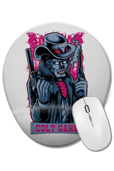 BASKI DÜNYASI Mouse Pad oval Colt Game cu suport pentru încheietura mâinii