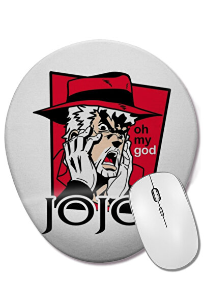 BASKI DÜNYASI Joseph Joestar Oh My God Mouse Pad oval cu suport pentru încheietura mâinii