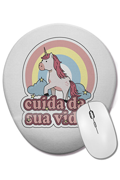 BASKI DÜNYASI Mouse Pad oval Lion Cuida Da Sua Vida cu suport pentru încheiet...