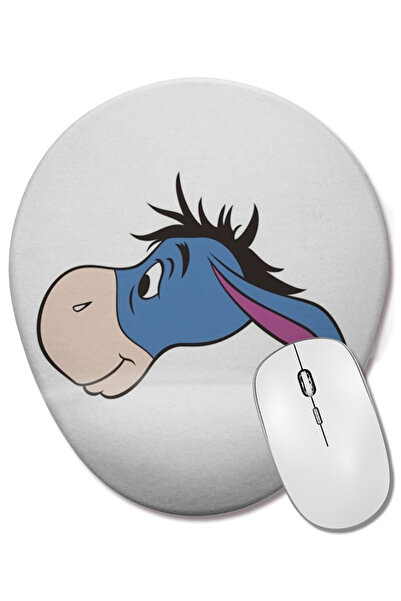 BASKI DÜNYASI Winnie The Pooh Eeyore 015 Mouse Pad Oval cu Suport pentru Înch...