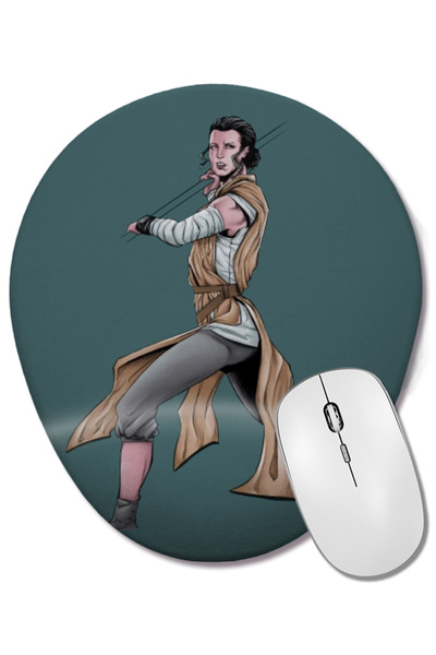 BASKI DÜNYASI Mouse Pad oval Star Wars Rey cu suport pentru încheietura mâinii