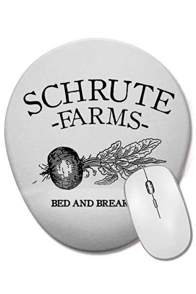 BASKI DÜNYASI Mouse Pad oval The Office Schrute Farms Bed Breakfast cu suport pentru încheietura mâinii