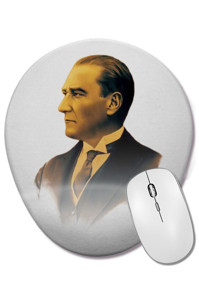 BASKI DÜNYASI Mustafa Kemal Atatürk 05 Mouse Pad oval cu suport pentru închei...
