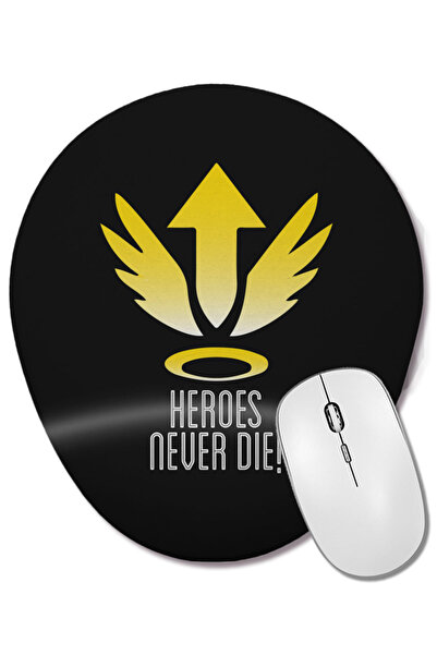 BASKI DÜNYASI Mercy Heroes Never Die Logo Overwatch Mouse Pad oval cu suport ...