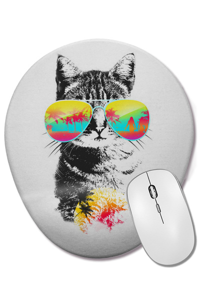 BASKI DÜNYASI Cat pisică Cat pisică Esintisi Mouse Pad oval cu suport pentru ...