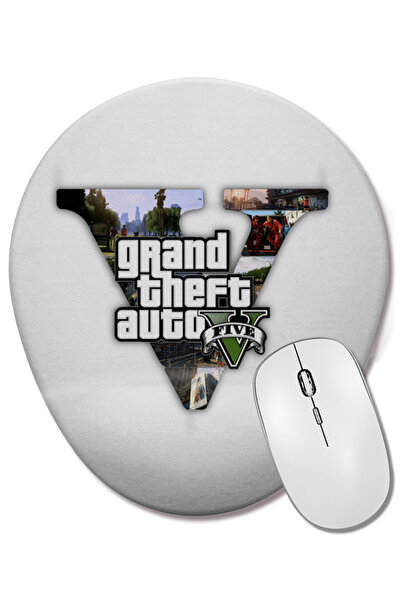 BASKI DÜNYASI Mouse Pad oval Grand Theft Auto Gta 01 cu suport pentru încheietura mâinii