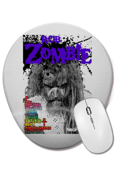 BASKI DÜNYASI Rob Zombie de la NeoPunk Mouse Pad oval cu suport pentru închei...