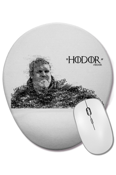 BASKI DÜNYASI Game of Thrones Hodor Mouse Pad oval cu suport pentru încheietu...
