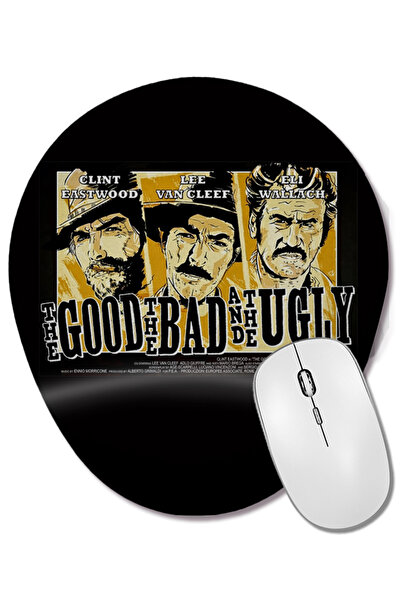BASKI DÜNYASI Good Bad Ugly Mouse Pad oval cu suport pentru încheietura mâinii