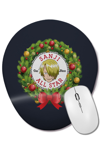 BASKI DÜNYASI Christmas All Star One Piece Vinsmoke Sanji Wreath Mouse Pad ov...
