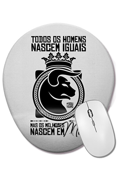 BASKI DÜNYASI Mouse Pad oval Touro Masculina Maio Preta cu suport pentru încheietura mâinii