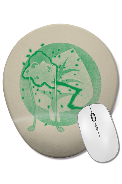 BASKI DÜNYASI Mouse Pad oval Ash Grass Type cu suport pentru încheietura mâinii