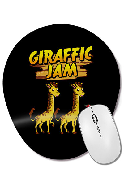 BASKI DÜNYASI Adorabil mouse pad oval Giraffic Jam Pun Traffic Jam Giraffes c...