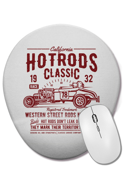 BASKI DÜNYASI Hot Rod Classic Mouse Pad oval cu suport pentru încheietura mâinii
