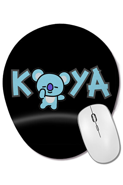 BASKI DÜNYASI Mouse Pad oval Bt21 Koya Bts cu suport pentru încheietura mâinii
