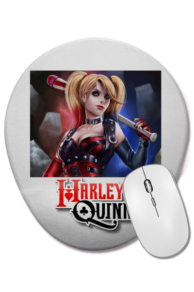 BASKI DÜNYASI Mouse Pad oval Harley Quinn cu suport pentru încheietura mâinii