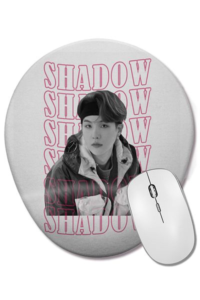 BASKI DÜNYASI لوحة ماوس بيضاوية من Shadow Suga Bts مع دعم للمعصم