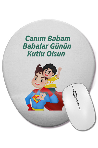 BASKI DÜNYASI Подарък за баща за Деня на бащата 04 Овална подложка за мишка с...