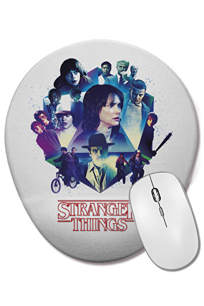 BASKI DÜNYASI Stranger Things 3 Mouse Pad oval cu suport pentru încheietura mâinii