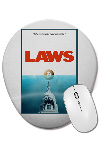 BASKI DÜNYASI Mouse Pad oval Bitcoin Gold cu suport pentru încheietura mâinii