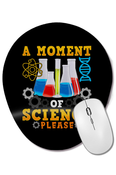 BASKI DÜNYASI Drăguț și amuzant A Moment Of Science Please Pun Mouse Pad oval cu suport pentru încheietura mâinii