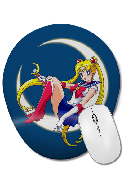 BASKI DÜNYASI Sailor Moon 06 Mouse Pad oval cu suport pentru încheietura mâinii