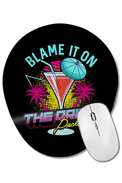 BASKI DÜNYASI Funny Blame It On The Drink Package Cruise Pun Mouse Pad oval c...