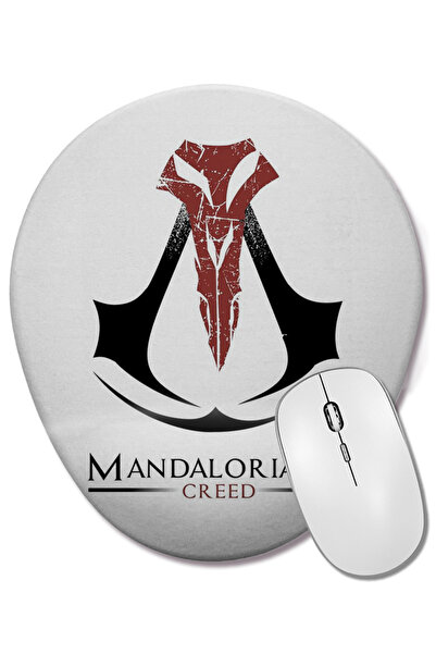 BASKI DÜNYASI Mouse Pad oval Star Wars Mandalorian Creed cu suport pentru înc...