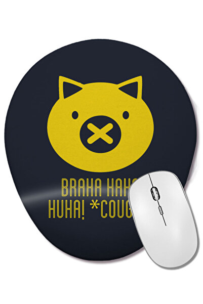 BASKI DÜNYASI Roadhog Braha Haha Cough Logo Overwatch Mouse Pad oval cu supor...