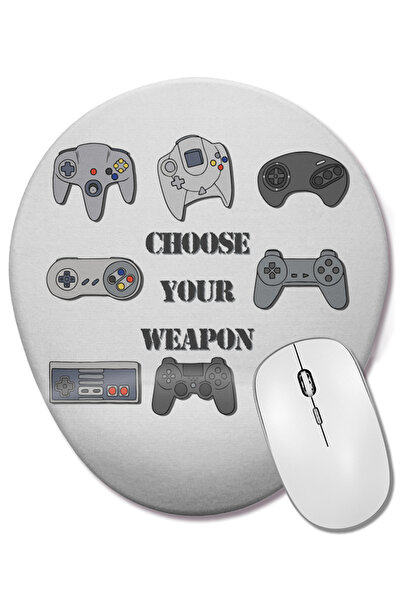 BASKI DÜNYASI Изберете вашето оръжие Овална подложка за мишка с опора за китката