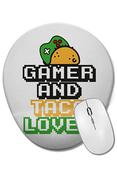 BASKI DÜNYASI Citaturi amuzante despre gamer și iubitor de tacos Mouse pad ov...
