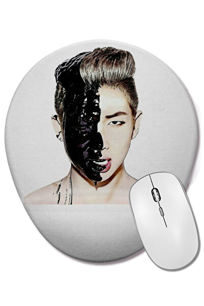 BASKI DÜNYASI Mouse Pad oval Bts Rm cu suport pentru încheietura mâinii