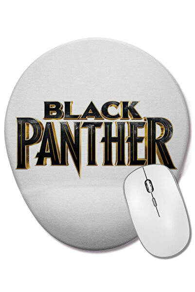 BASKI DÜNYASI Black Panther 03 Mouse Pad oval cu suport pentru încheietura mâ...