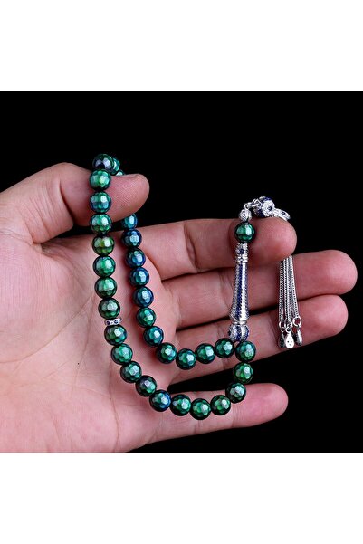 TAKI925 Zircon Stone Silver Tassel Color Changing Hism Stone Rosary