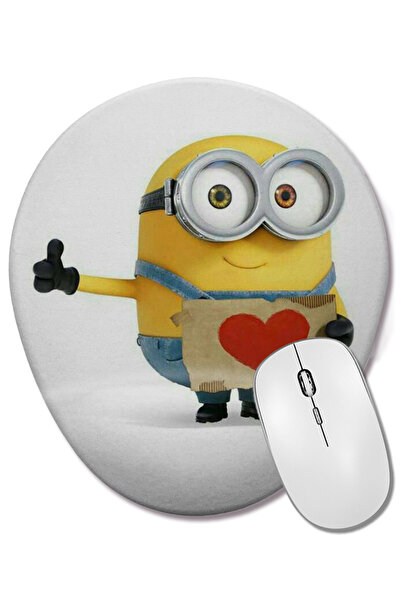 BASKI DÜNYASI Minion Minions 03 Mouse Pad oval cu suport pentru încheietura m...