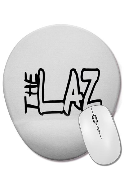 BASKI DÜNYASI The Laz Black Sea Oval Mouse Pad with Wrist Support