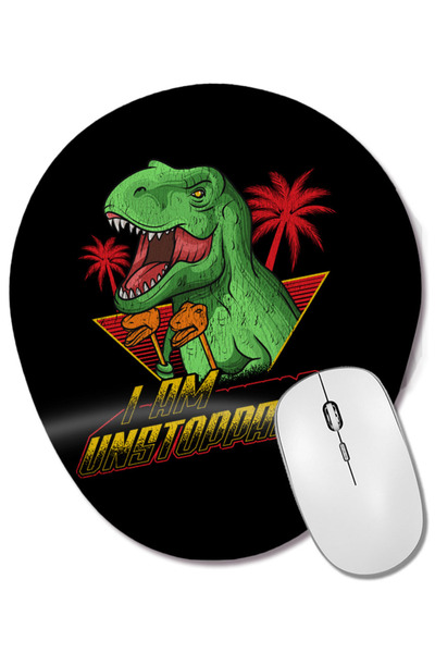 BASKI DÜNYASI I Am Unstoppable TRex Funny Short Dinosaur Joke Mouse Pad oval cu suport pentru încheietura mâinii