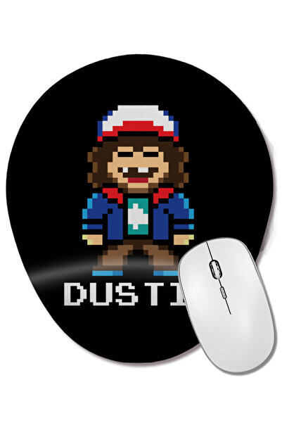 BASKI DÜNYASI Lucas Sinclair Pixel Lucas Stranger Things Mouse Pad oval cu suport pentru încheietura mâinii
