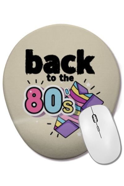 BASKI DÜNYASI Filme de groază în stilul anilor 80 - Artă în stil retro vintage - Filme pentru copii TV Mouse Pad oval cu suport pentru încheietura mâinii