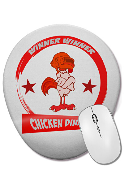 BASKI DÜNYASI Mouse Pad oval Winner Chicken Dinner Pubg cu suport pentru înch...