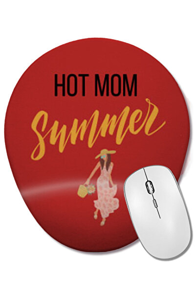 BASKI DÜNYASI Hot Mom Summer Mouse Pad oval cu suport pentru încheietura mâinii
