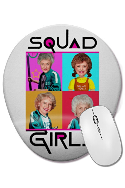 BASKI DÜNYASI Golden Girls Squid Girls Squad Οβάλ ποντίκι με υποστήριξη καρπού