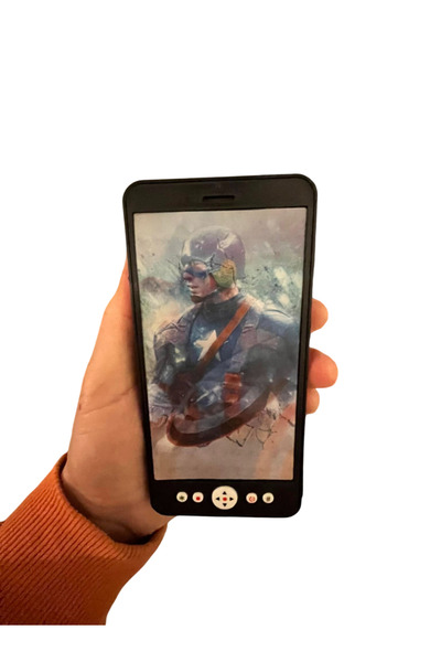 Toys Avm kaptan Amerika desenli 3D sesli ışıklı Oyuncak telefon