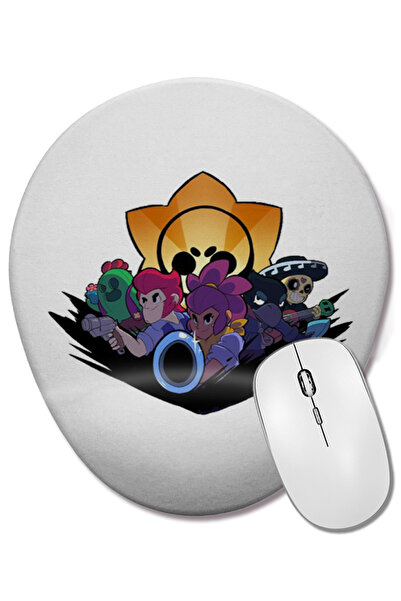 BASKI DÜNYASI Mouse Pad oval Brawlers Brawl Stars cu suport pentru încheietur...